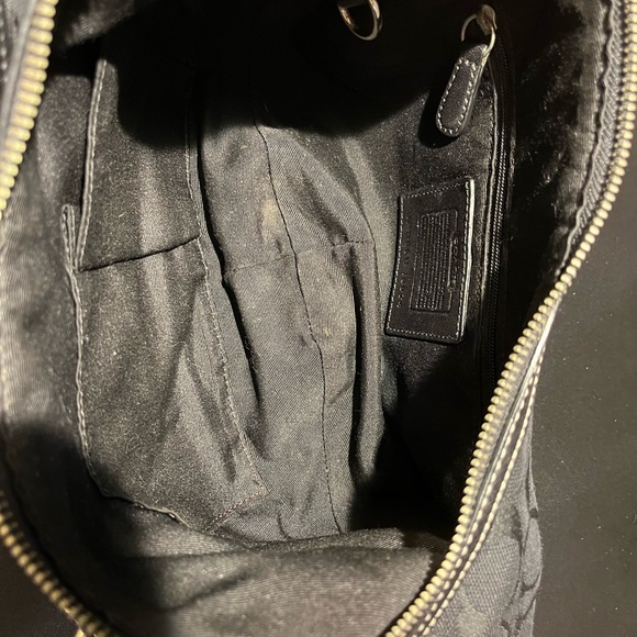 Coach Y2K Hobo Croissant Bag Black Nice Shoulder Purse SoHo Monogram C Logo - Picture 8 of 10